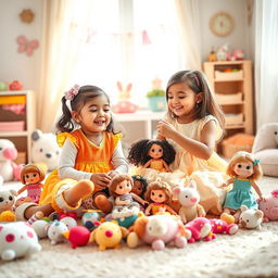 A delightful scene of a 5-year-old girl named Sania playing with her friend Helma