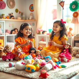 A delightful scene of a 5-year-old girl named Sania playing with her friend Helma