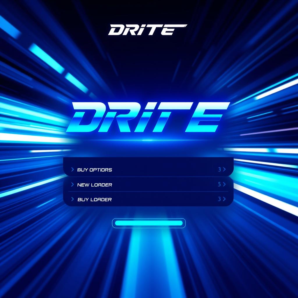 A high-quality blue loading menu for a drifting and racing game, featuring sleek and modern design elements