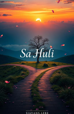 A visually striking scene depicting a love triangle with an air of tragedy surrounding it