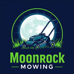 A stylish logo design featuring a large, radiant moon as the focal point, emitting a gentle glow