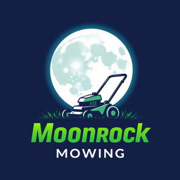 A captivating logo design featuring a large, bright moon as the centerpiece, emitting a serene glow