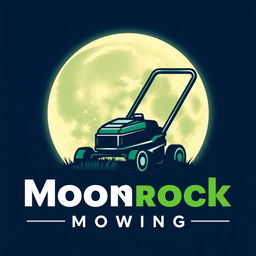 A captivating logo design featuring a large, bright moon as the centerpiece, emitting a serene glow