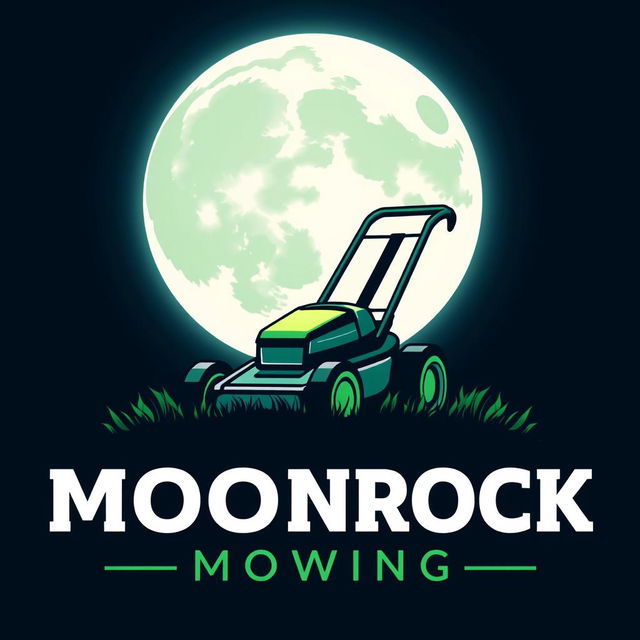 A captivating logo design featuring a large, bright moon as the centerpiece, emitting a serene glow