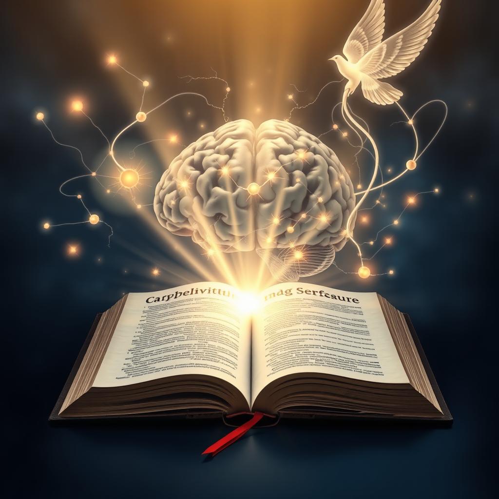 An artistic depiction that beautifully illustrates the intersection of neuroscience and spirituality through a biblical lens