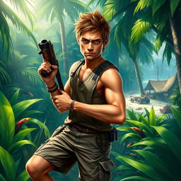 A highly detailed artistic representation of Jason Brody, the protagonist from Far Cry 3
