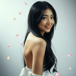 A beautiful, sensual Japanese woman, exuding a perfect blend of elegance and allure