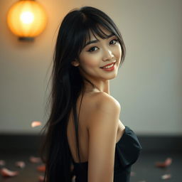A beautiful, sensual Japanese woman, exuding a perfect blend of elegance and allure