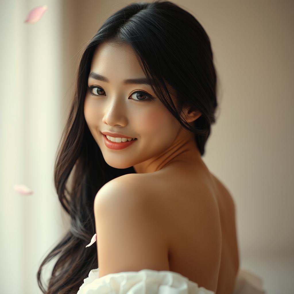A beautiful, sensual Japanese woman, exuding a perfect blend of elegance and allure