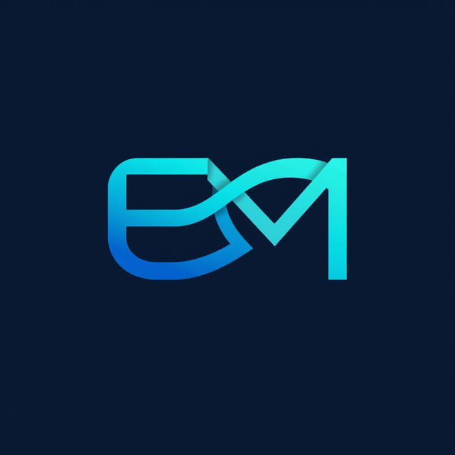 A sleek and modern logo design featuring the letters 'E' and 'M' intertwined elegantly