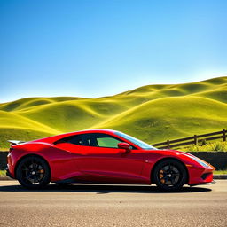 A stunning 8K wallpaper featuring a sleek, modern car parked against a picturesque background