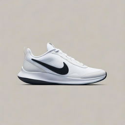 A brand new, sleek Nike shoe with a distinctive design, featuring a prominent swoosh logo, set against a neutral, nondescript background.