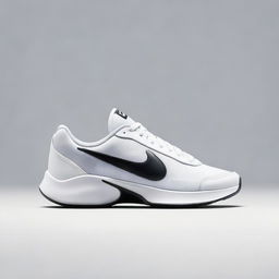 A brand new, sleek Nike shoe with a distinctive design, featuring a prominent swoosh logo, set against a neutral, nondescript background.