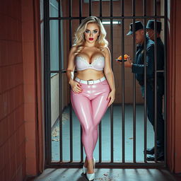 Full length photograph of a sexy, stunning, beautiful thick plump 18-year-old girl with blond hair and crystal blue eyes