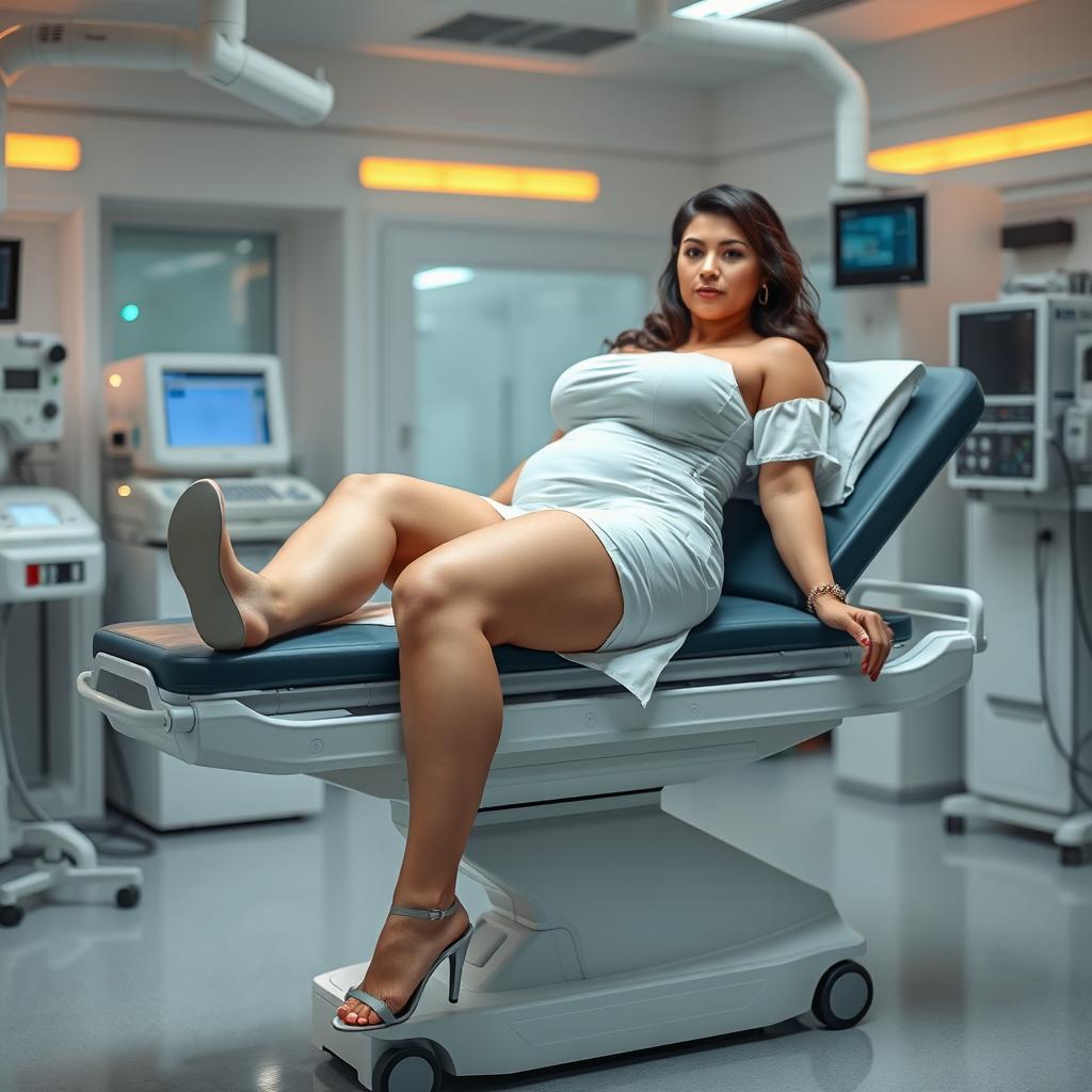 A full-body image of a beautiful 48-year-old MILF woman with Venezuelan features