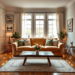 A beautifully decorated room featuring an elegant blend of modern and vintage styles
