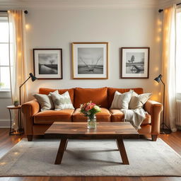 A beautifully decorated room featuring an elegant blend of modern and vintage styles