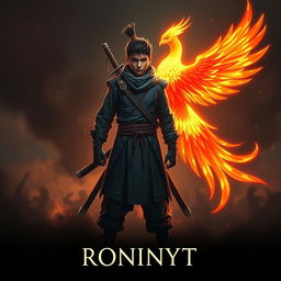 A young ninja warrior standing proudly at the end of a war, exuding confidence and strength