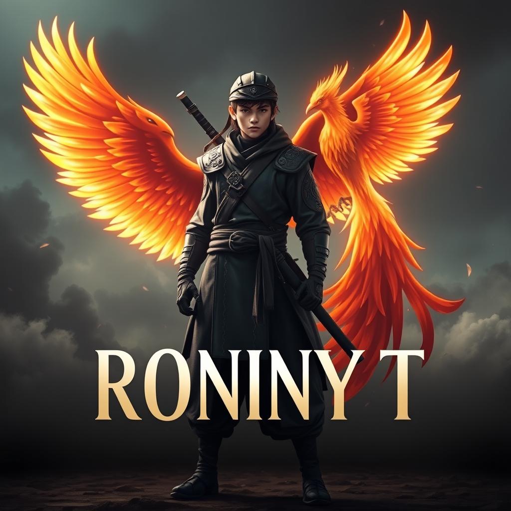 A young ninja warrior standing proudly at the end of a war, exuding confidence and strength