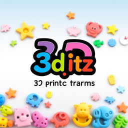 A stylish and modern logo for a business named '3djitz', specializing in 3D printed shoe charms