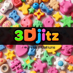 A stylish and modern logo for a business named '3djitz', specializing in 3D printed shoe charms