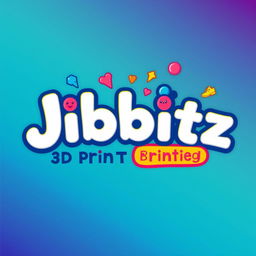 A vibrant and playful logo for a business that specializes in 3D printed jibbitz