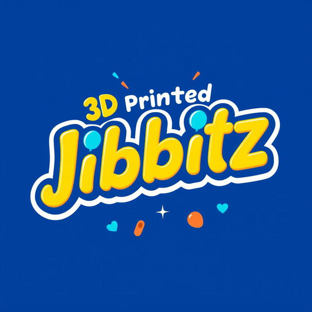 A vibrant and playful logo for a business that specializes in 3D printed jibbitz