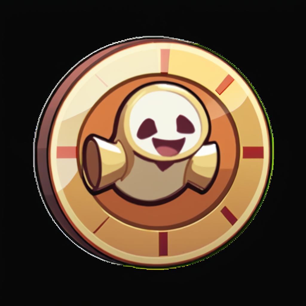 Hourglass coin in the style of 2d cartoon