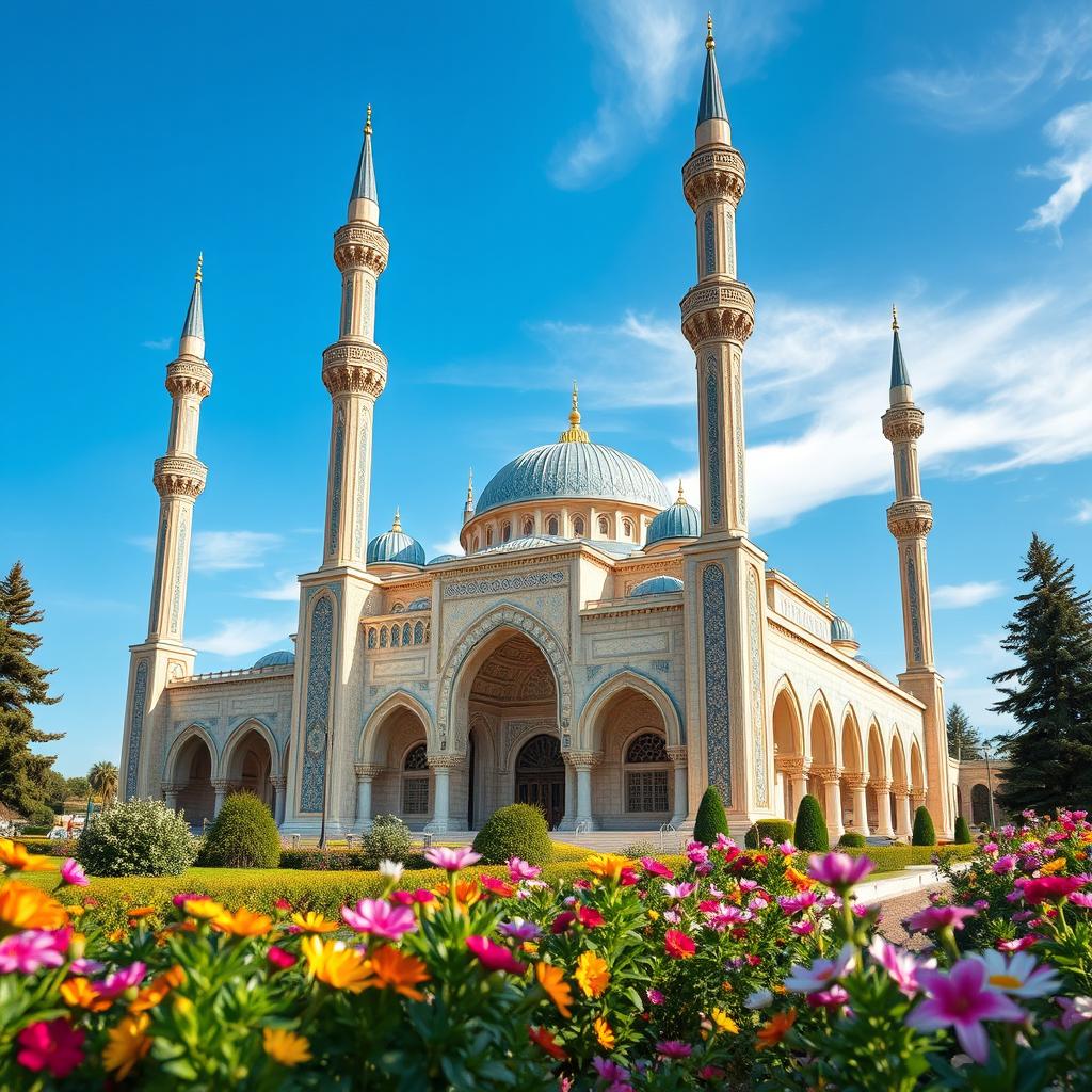 A beautifully designed mosque with intricate architectural details