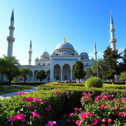 A beautifully designed mosque with intricate architectural details
