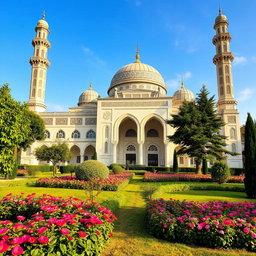 A beautifully designed mosque with intricate architectural details