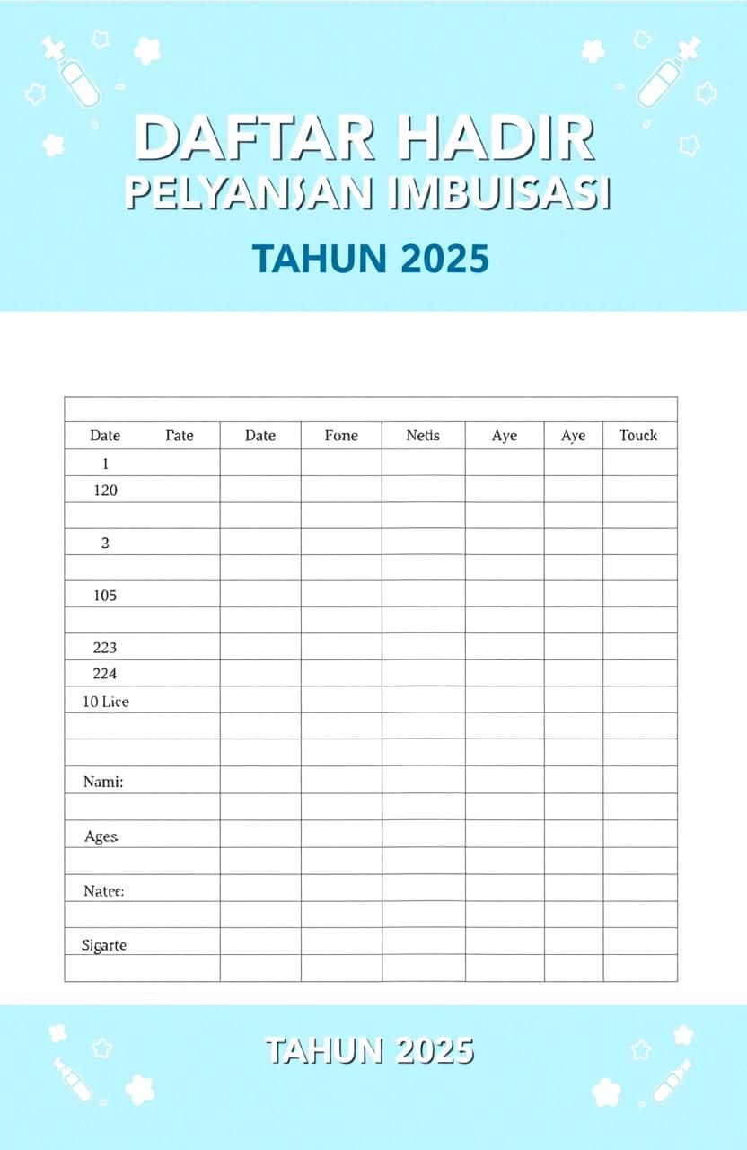 2025 Immunization Attendance Sheet - Sawangan Village