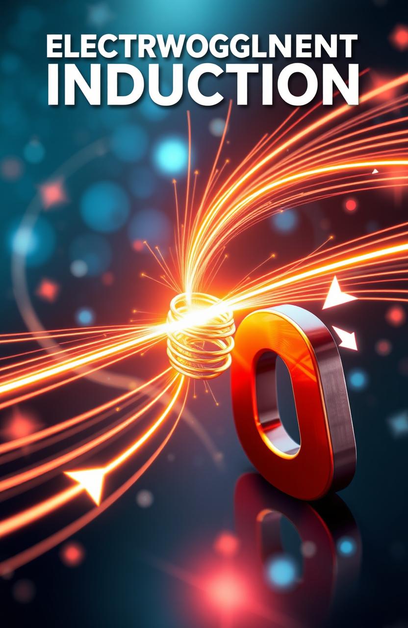 An artistic representation of electromagnetic induction, showcasing the interaction of electric and magnetic fields