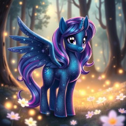 A beautiful Alcorn character inspired by the My Little Pony series, named Moon Sparkle