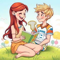 A super cute cartoon-style cover illustrating a romantic scene between two teenagers