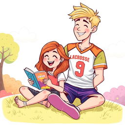 A super cute cartoon-style cover illustrating a romantic scene between two teenagers