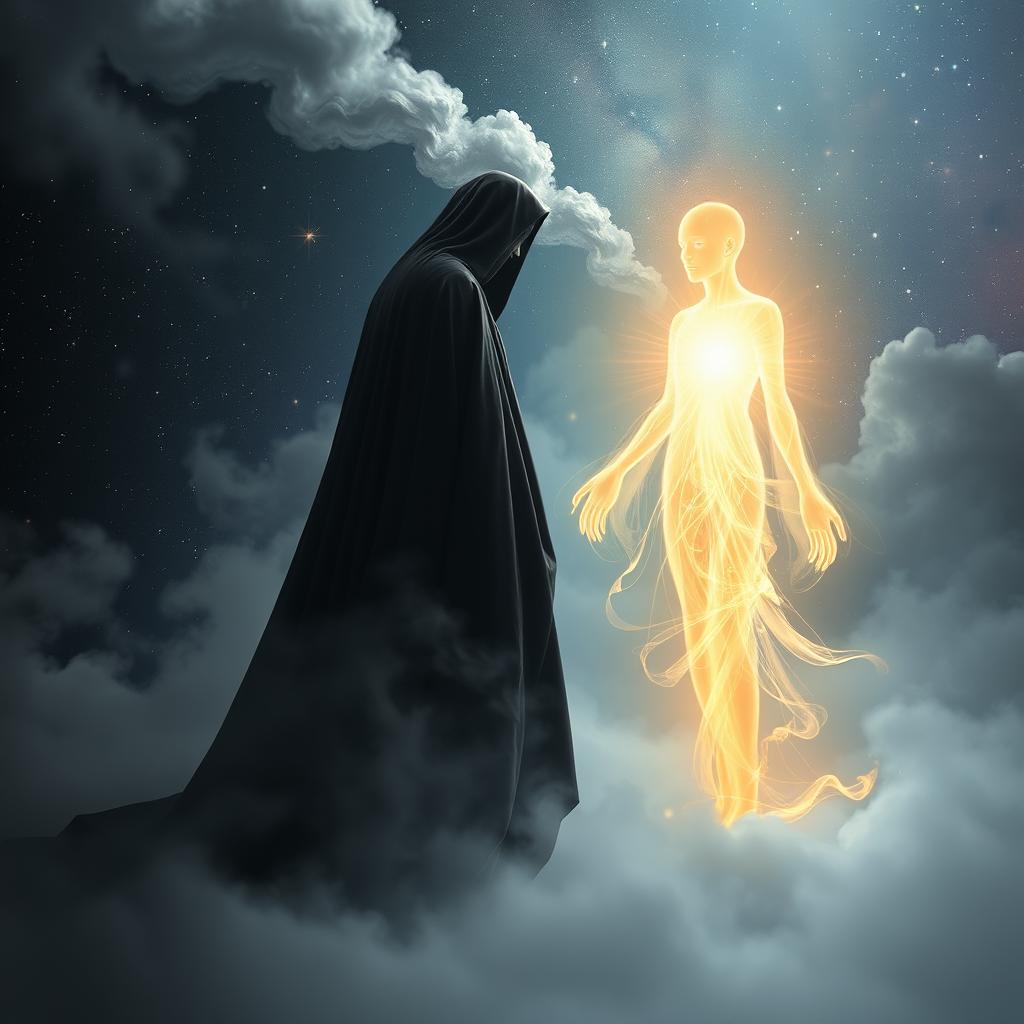 A captivating conceptual representation of death and immortality