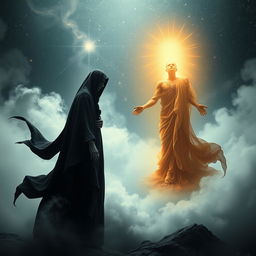 A captivating conceptual representation of death and immortality