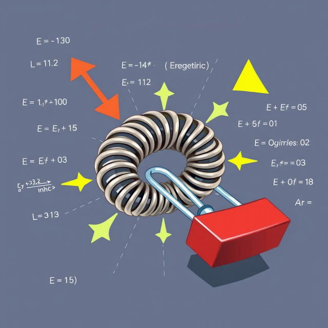 An educational and visually engaging illustration of electromagnetic induction related to physics support