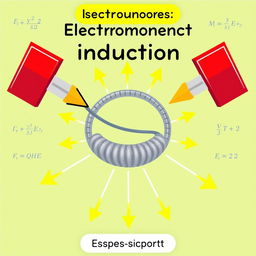 An educational and visually engaging illustration of electromagnetic induction related to physics support