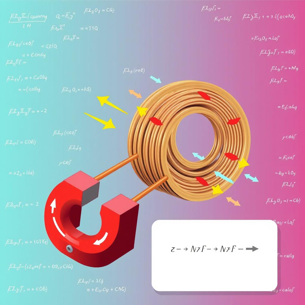 An educational illustration representing electromagnetic induction as a vital concept in physics support
