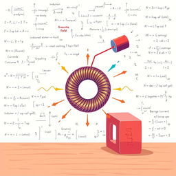 An educational illustration representing electromagnetic induction as a vital concept in physics support