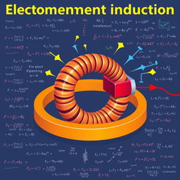 An educational illustration representing electromagnetic induction as a vital concept in physics support
