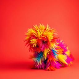 A colorful and vibrant image of a subject in the foreground with a solid color background