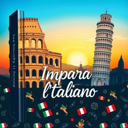 A captivating book cover design for an Italian language learning book