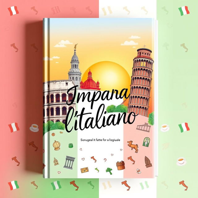 A captivating book cover design for an Italian language learning book