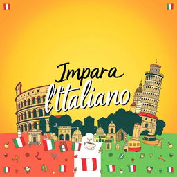 A captivating book cover design for an Italian language learning book