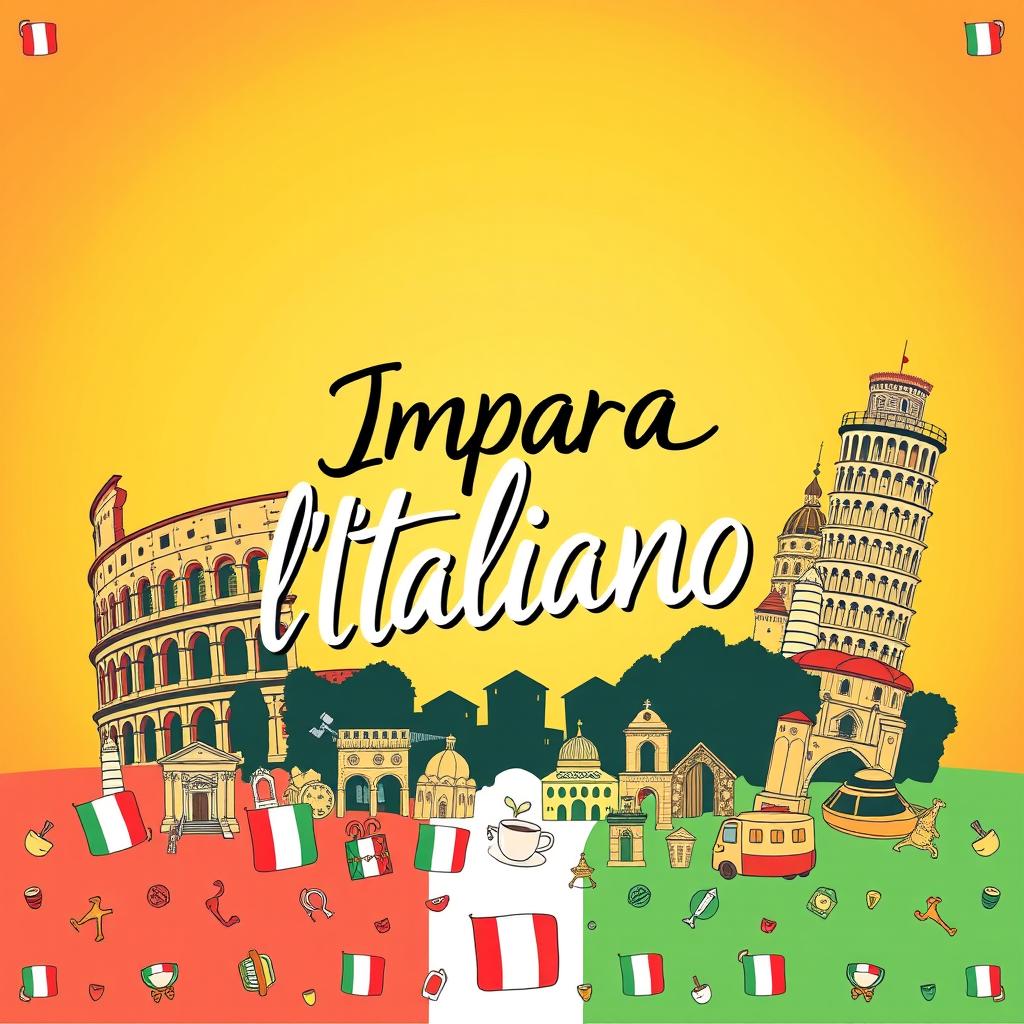 A captivating book cover design for an Italian language learning book