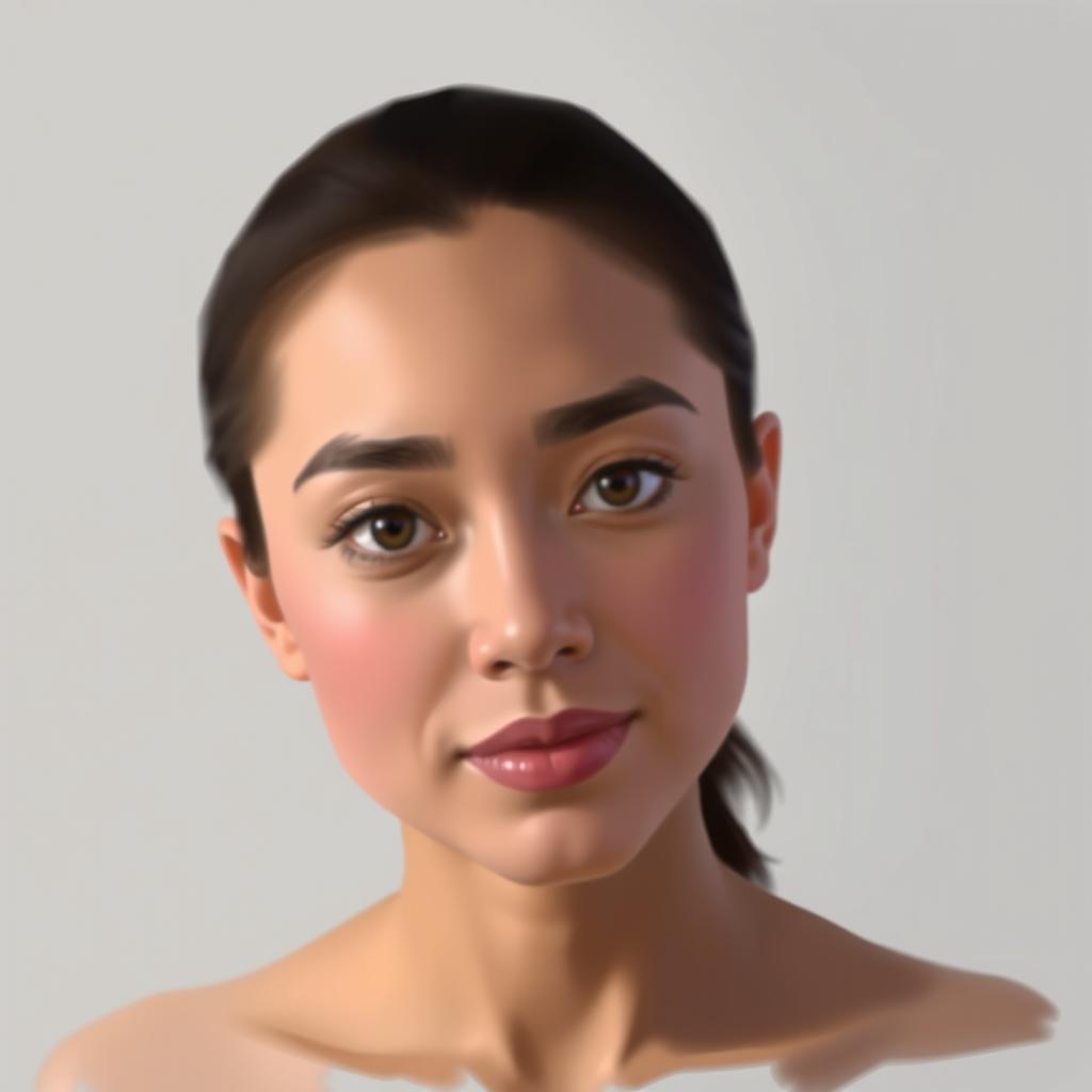 A simple digital painting of the subject from the provided photo, featuring a minimalist background that does not distract from the subject