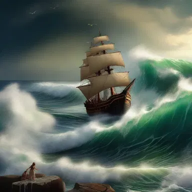According to the legend, the gods sent an aegir wave to punish the people for their sins.